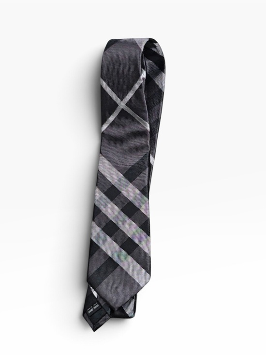 Burberry Other - Burberry vintage Men's Grey Plaid Silk Tie - Classic Check Pattern